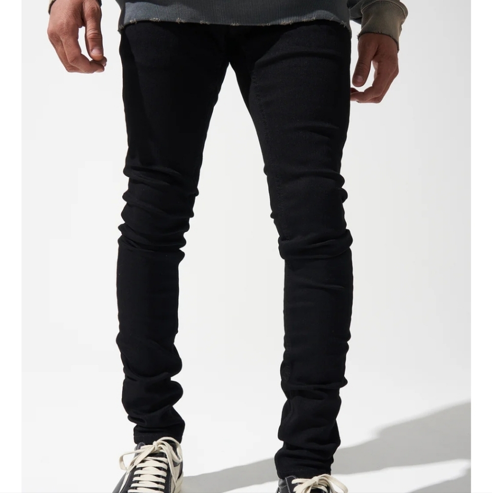 Se'renede Mens Black Jeans